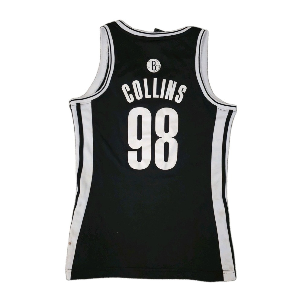 Adidas Brooklyn Nets Jason Collins #98 Black/White NBA Basketball Jersey S